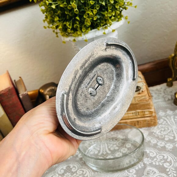 Vintage Pewter and Glass Angel Candy Dish - Picture 10 of 14